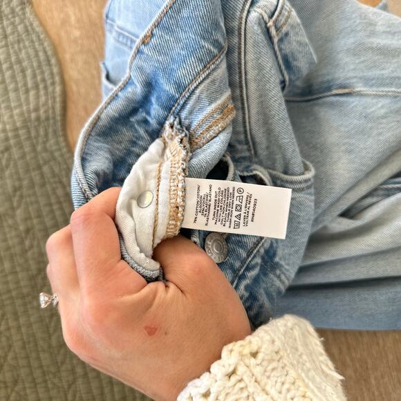 LOFT Unpicked Hem High Rise Wide Leg Jeans Light Indigo Wash 26 - Picture 10 of 11